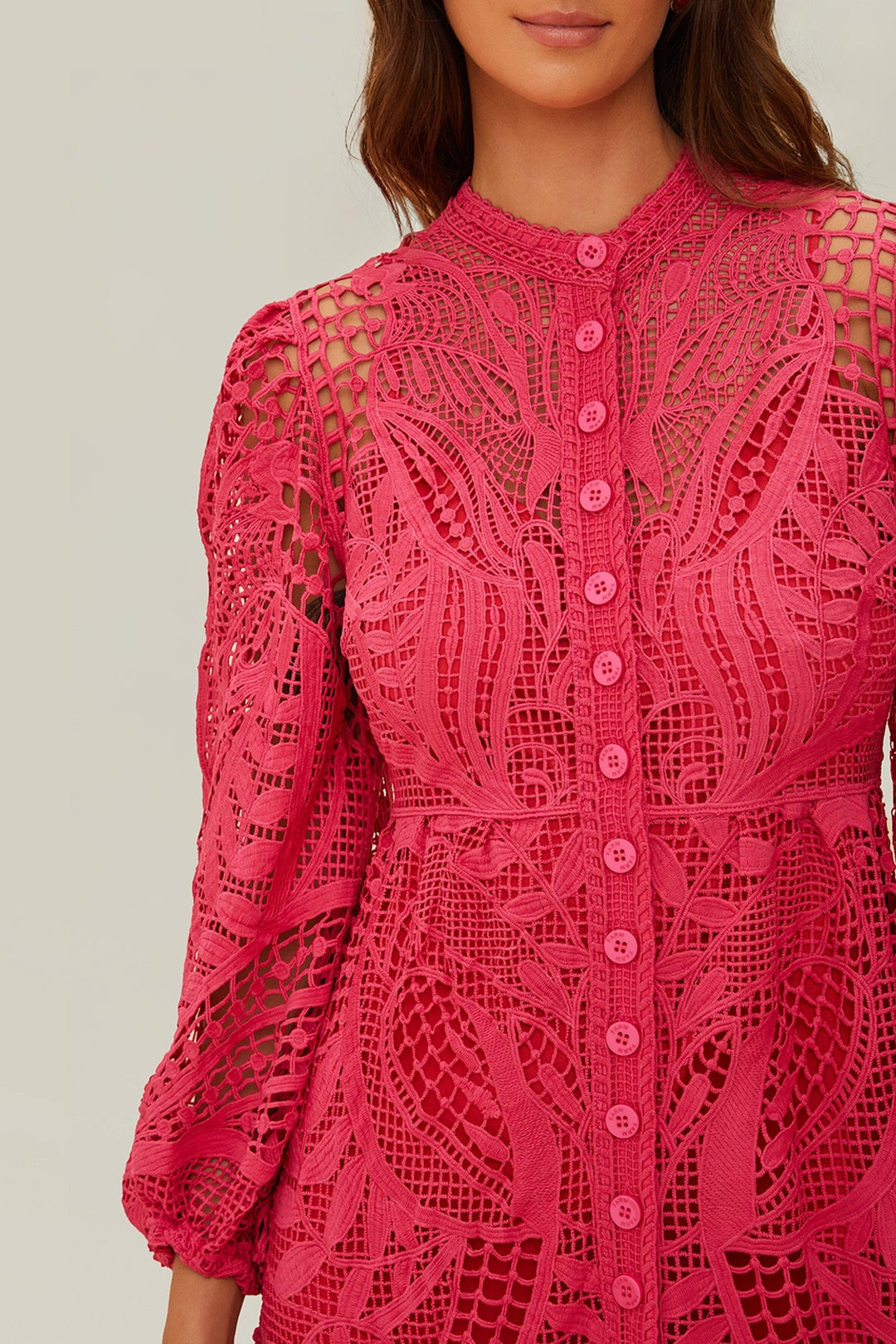 Robe longue en coton - Rose