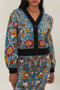 Cardigan Flowing Beauty en maille - Bleu