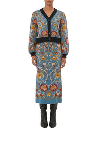 Cardigan Flowing Beauty en maille - Bleu