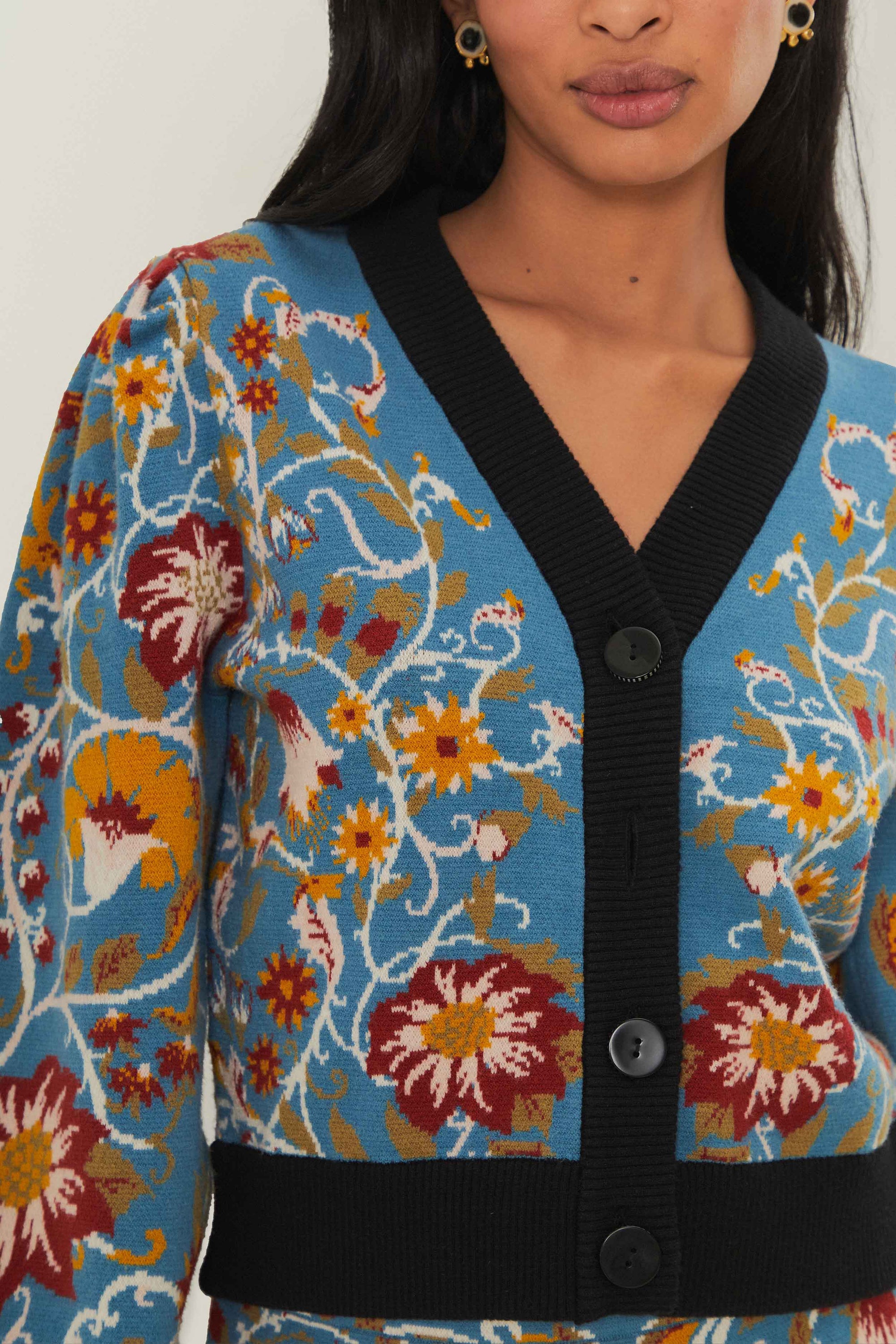 Cardigan Flowing Beauty en maille - Bleu