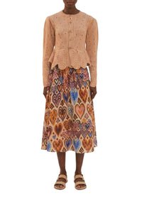 Cardigan à volants en maille - Beige