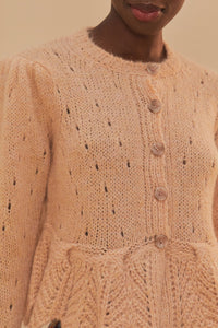MEDIA OFF LINE_Cardigan à volants en maille - Beige