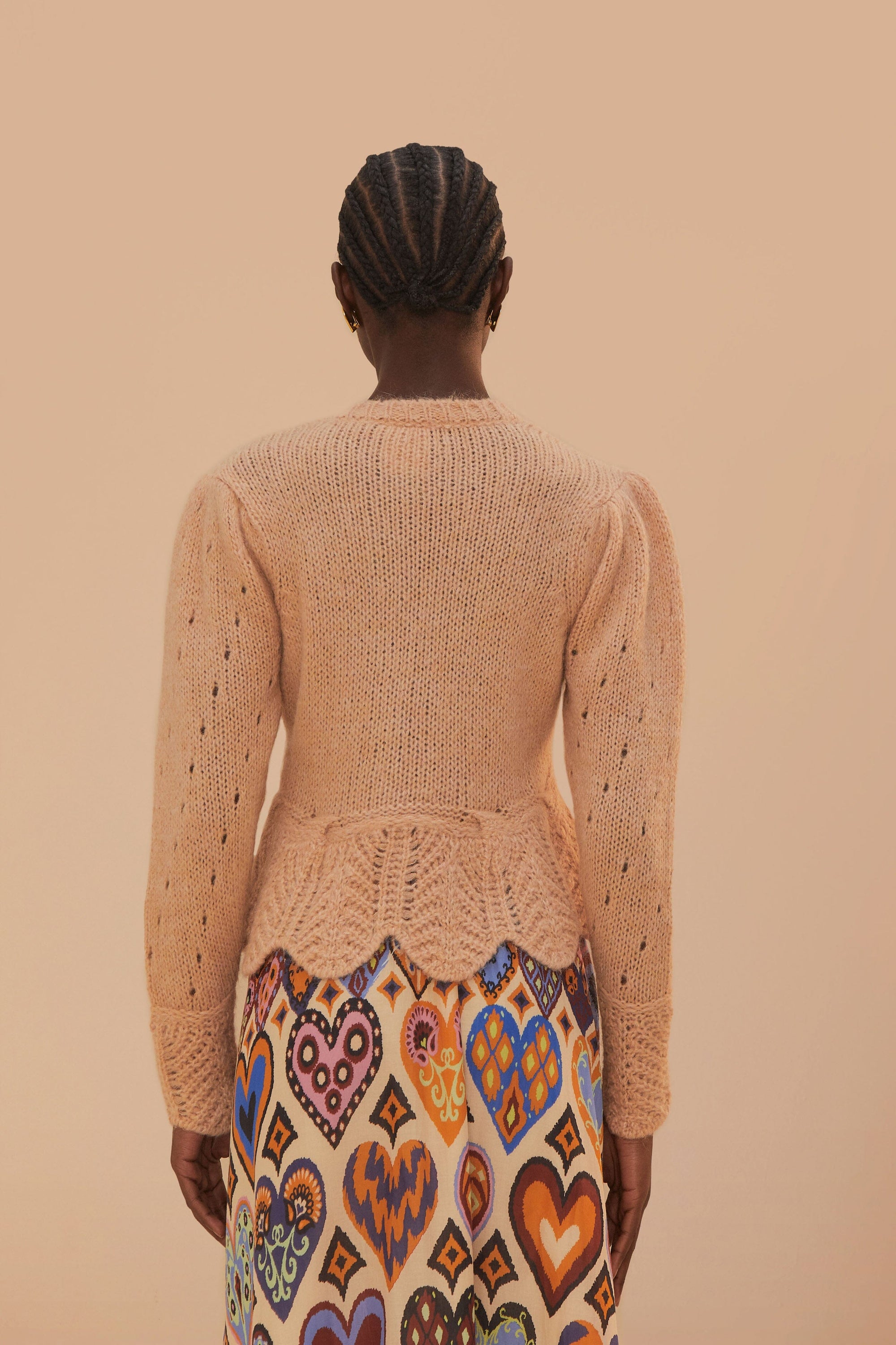 MEDIA OFF LINE_Cardigan à volants en maille - Beige