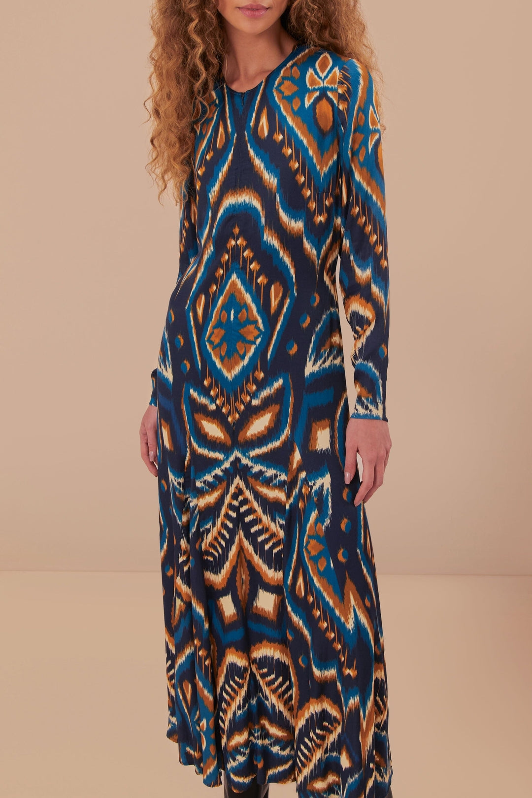 Pineapple print maxi dress - Blue