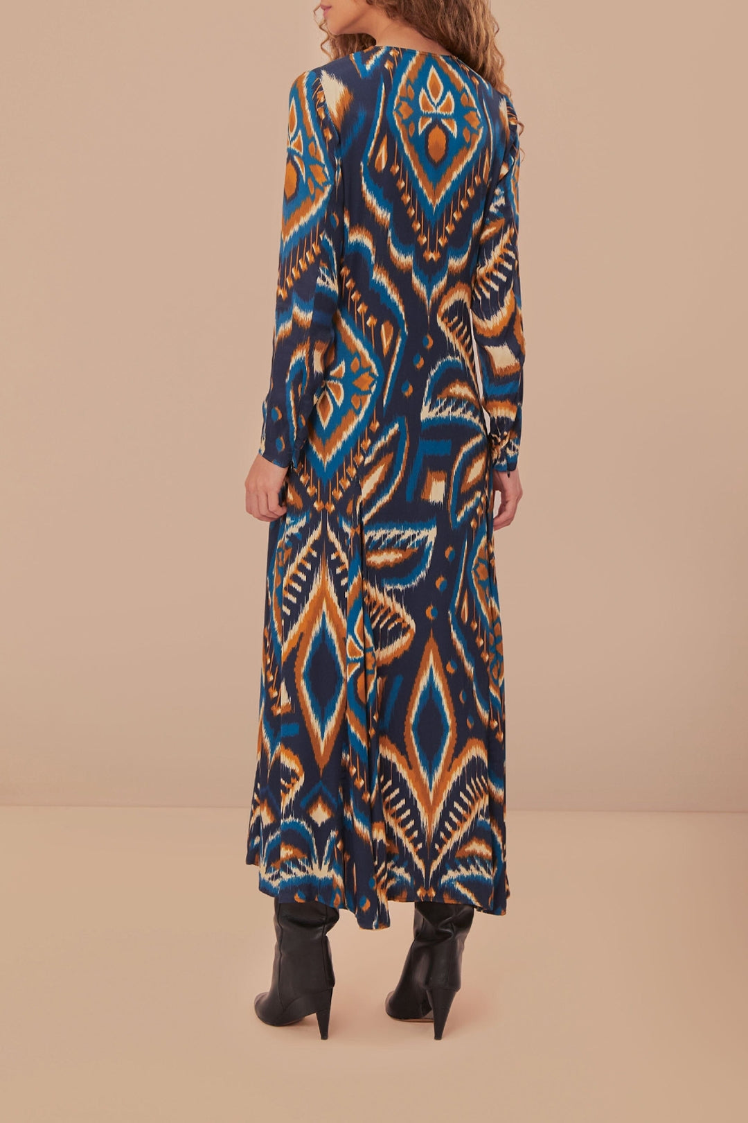 Pineapple print maxi dress - Blue
