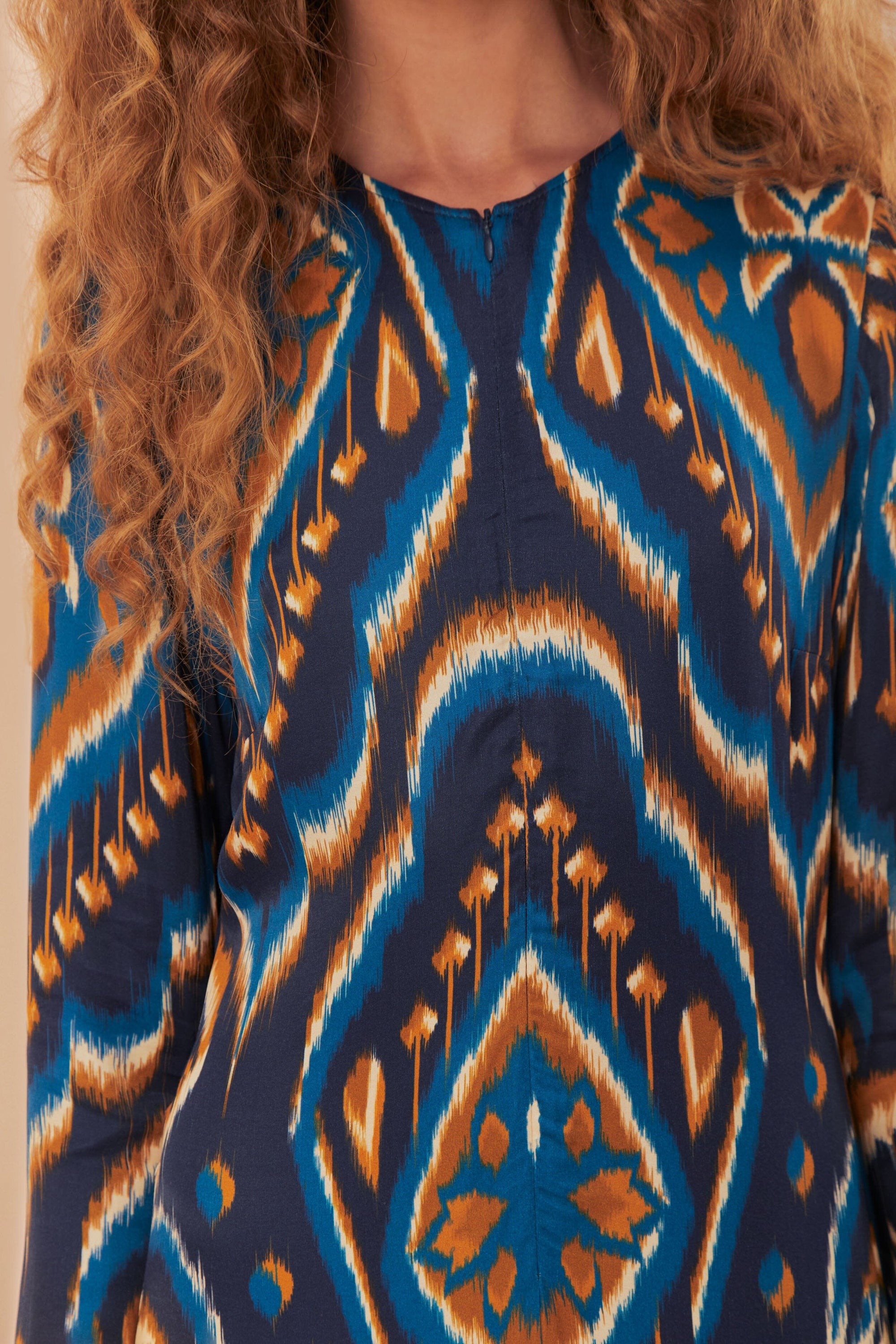 Pineapple print maxi dress - Blue