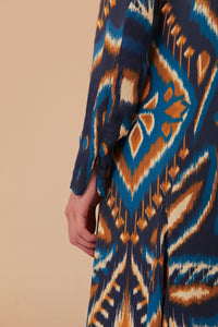 Pineapple print maxi dress - Blue