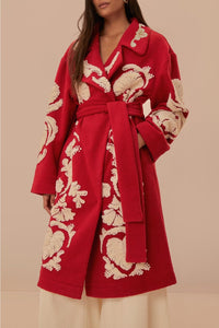MEDIA OFF LINE_Manteau Fleece Helen - Rouge