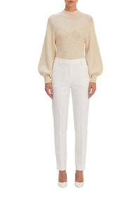 Open-back knitted bodysuit - White