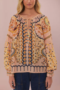 Blouse Jaipur en coton - Beige