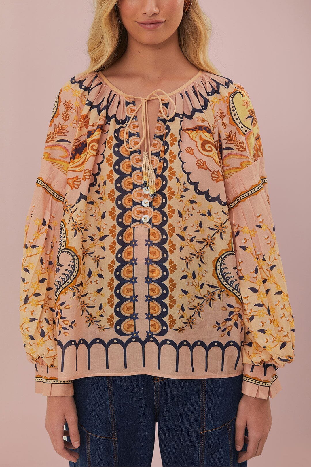 Blouse Jaipur en coton - Beige
