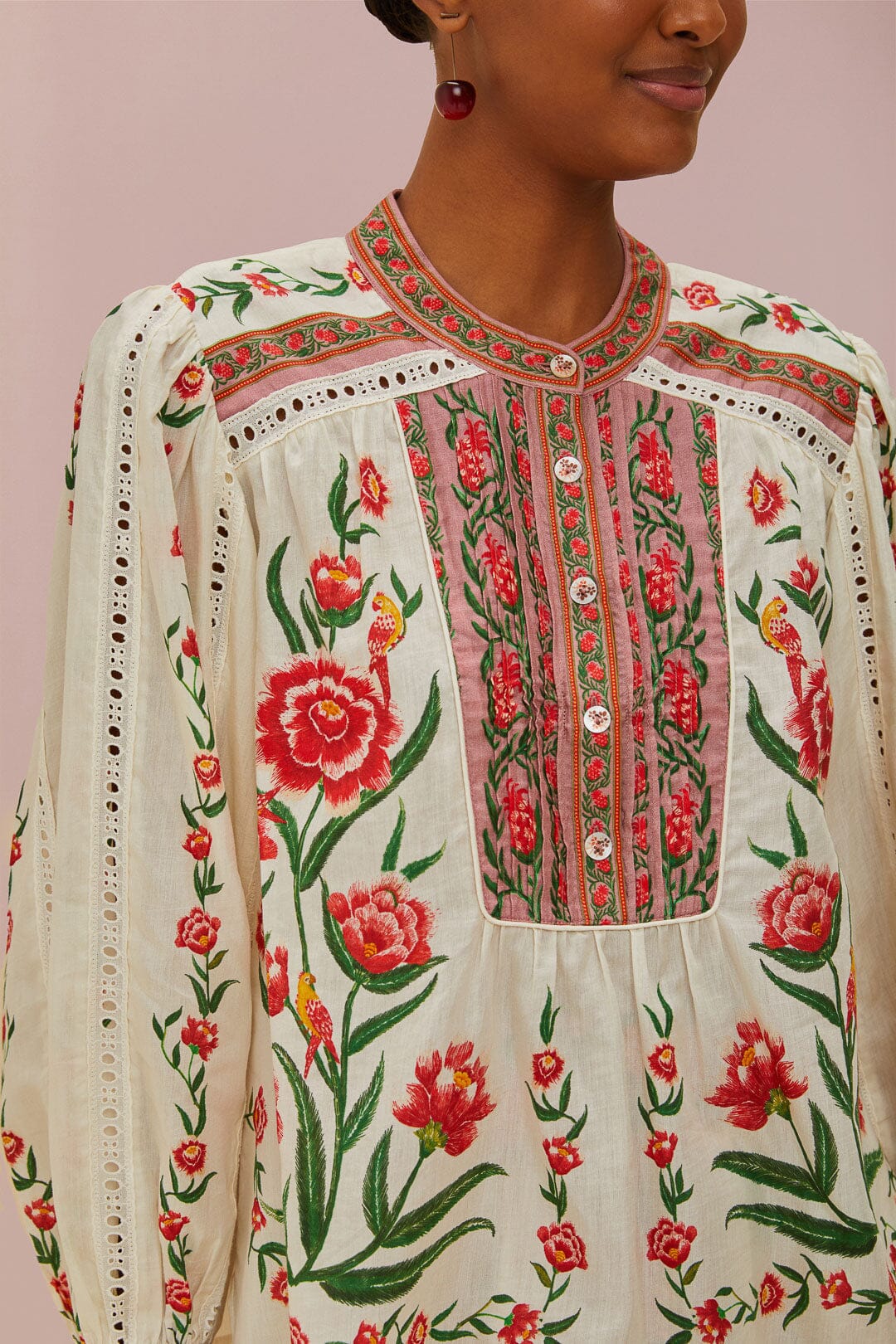 Chemisier Ainika en coton - Blanc