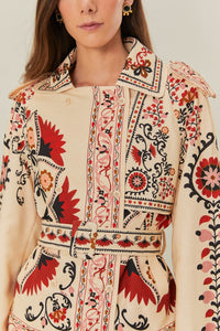 Trench-coat Cashew Mandala en coton - Beige
