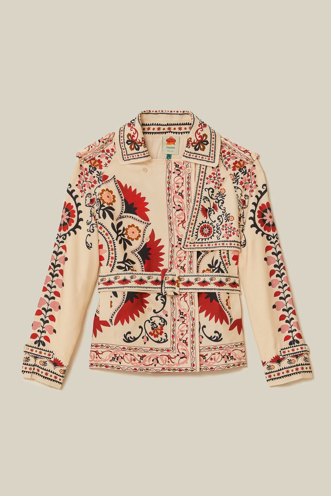 Trench-coat Cashew Mandala en coton - Beige