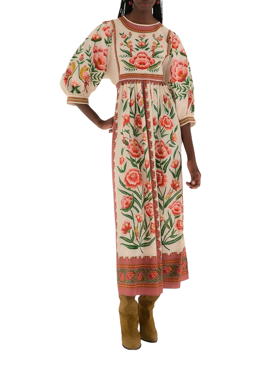 MEDIA OFF LINE_Robe midi Ainika Delicate en coton - Blanc