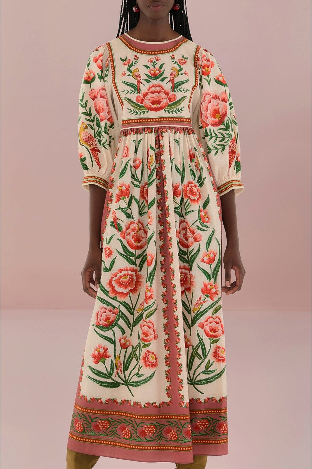 MEDIA OFF LINE_Robe midi Ainika Delicate en coton - Blanc
