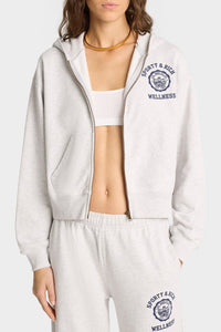 Sweat à capuche zippé avec logo - Heather Gray