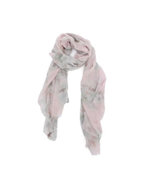 Écharpe en mousseline de soie imprimé floral - Fantasy Pink