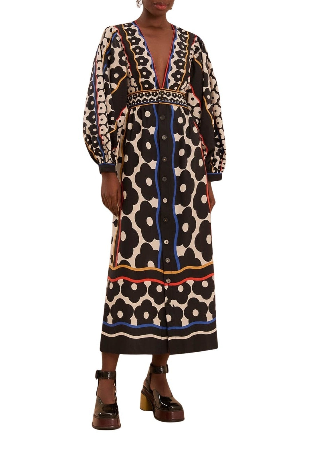 DJV_Farm Daisy Multicolor Robes midi - Farm Daisy Multicolor