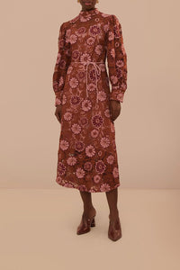 Robe midi Gigi Tapestry en dentelle - Bordeaux
