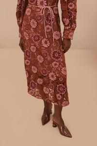 Robe midi Gigi Tapestry en dentelle - Bordeaux