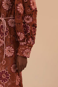 Robe midi Gigi Tapestry en dentelle - Bordeaux