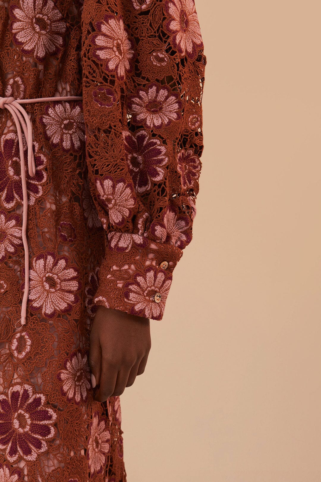 Robe midi Gigi Tapestry en dentelle - Bordeaux