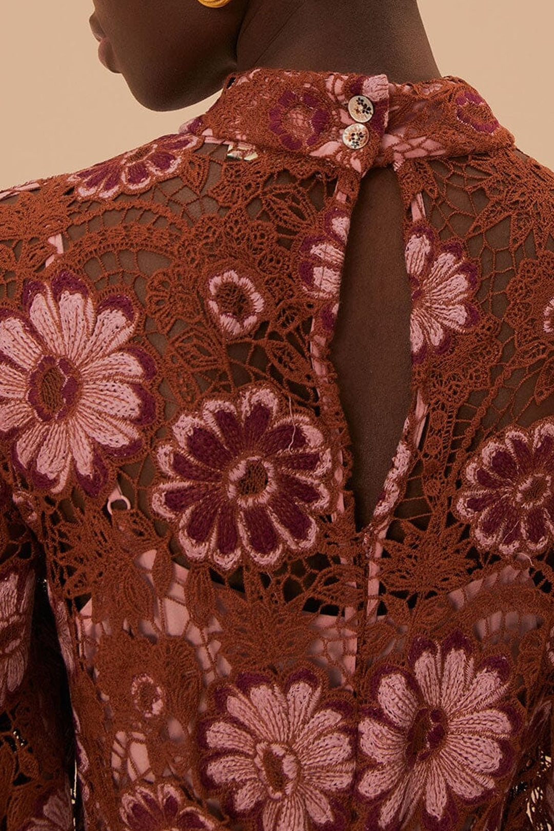 Robe midi Gigi Tapestry en dentelle - Bordeaux