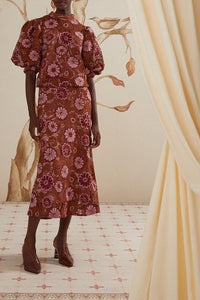 Blouse Gigi Tapestry en dentelle - Marron