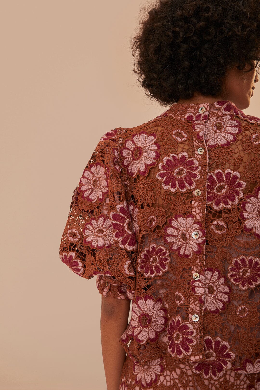 Blouse Gigi Tapestry en dentelle - Marron