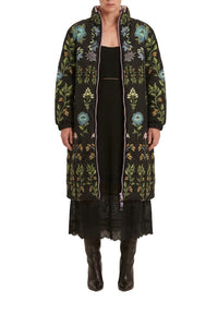 Winter Garden Reversible Long Down Jacket - Black