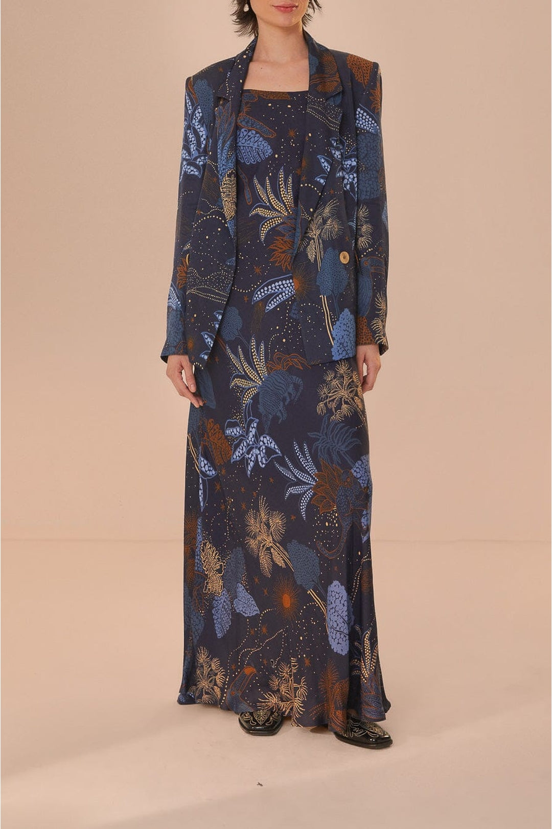 DJV_Night Jungle Navy Blue Robes longues - Night Jungle Navy Blue