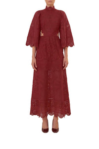 Burgundy Robe midi - Burgundy