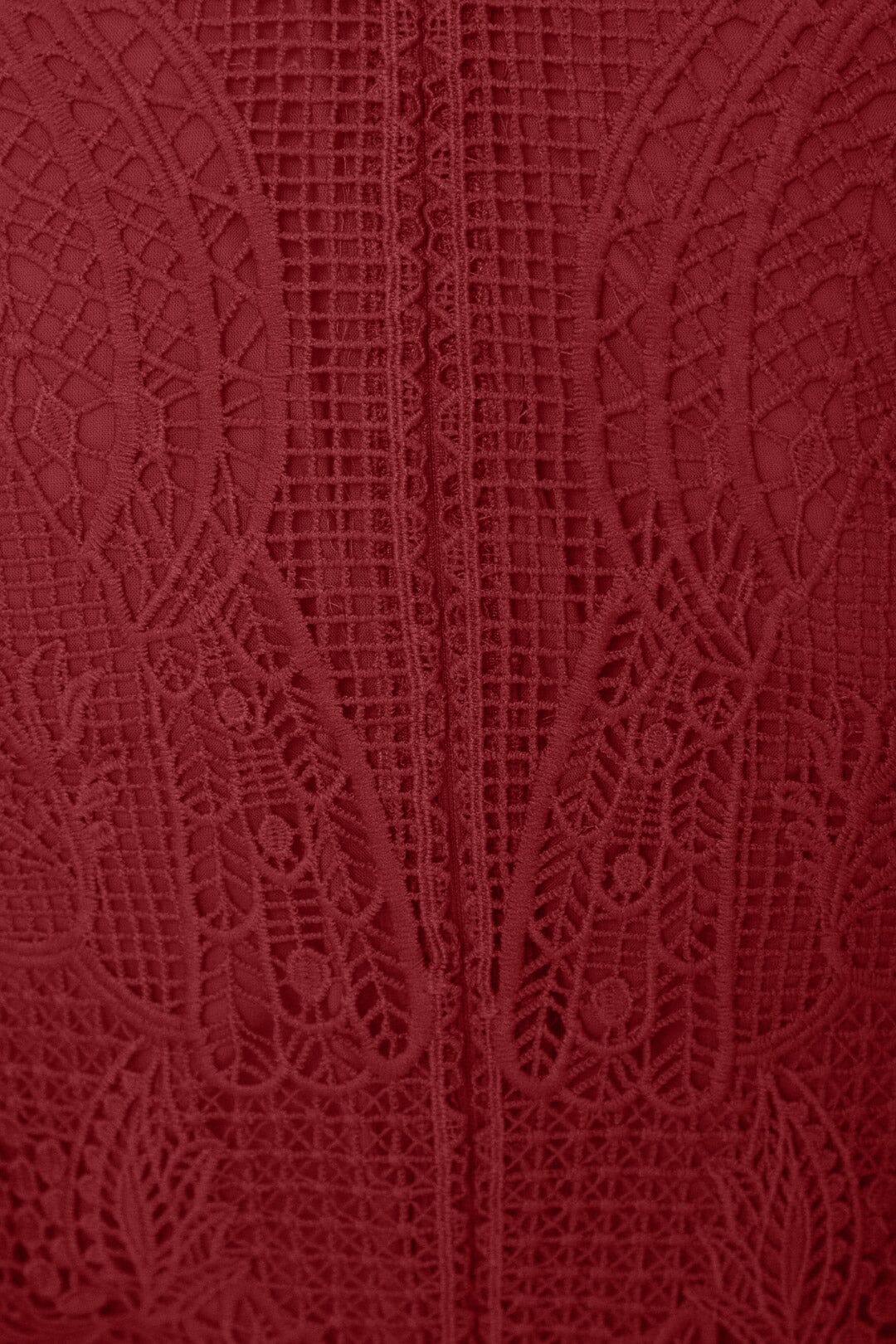 Robe midi Magenta en dentelle ajourée - Bordeaux