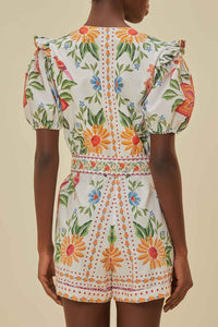 Combi-short Bloom Garden - Blanc