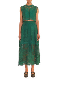 Top sans manches en dentelle - Vert
