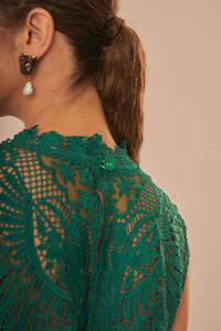 Top sans manches en dentelle - Vert