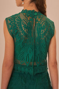 Top sans manches en dentelle - Vert