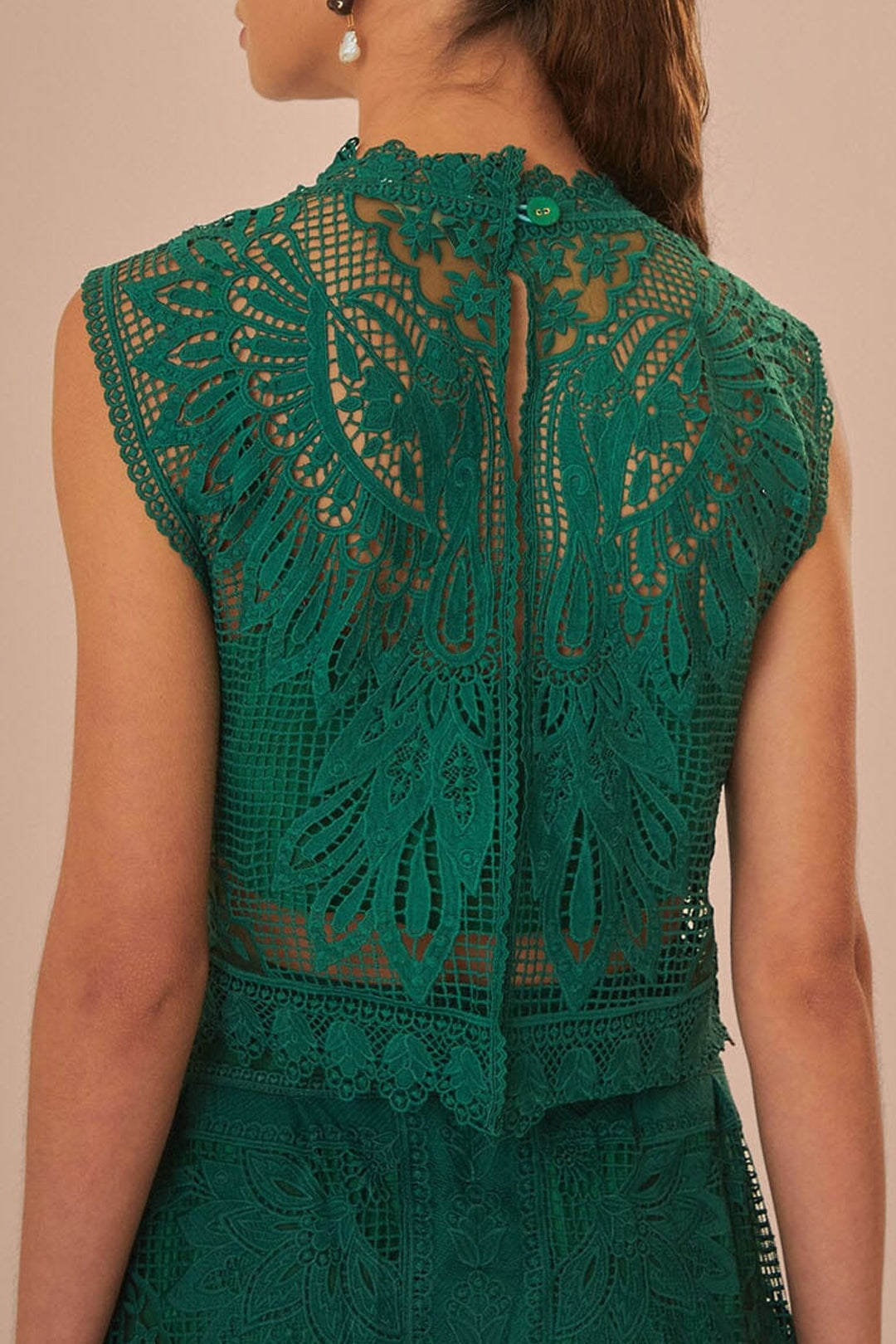 Top sans manches en dentelle - Vert