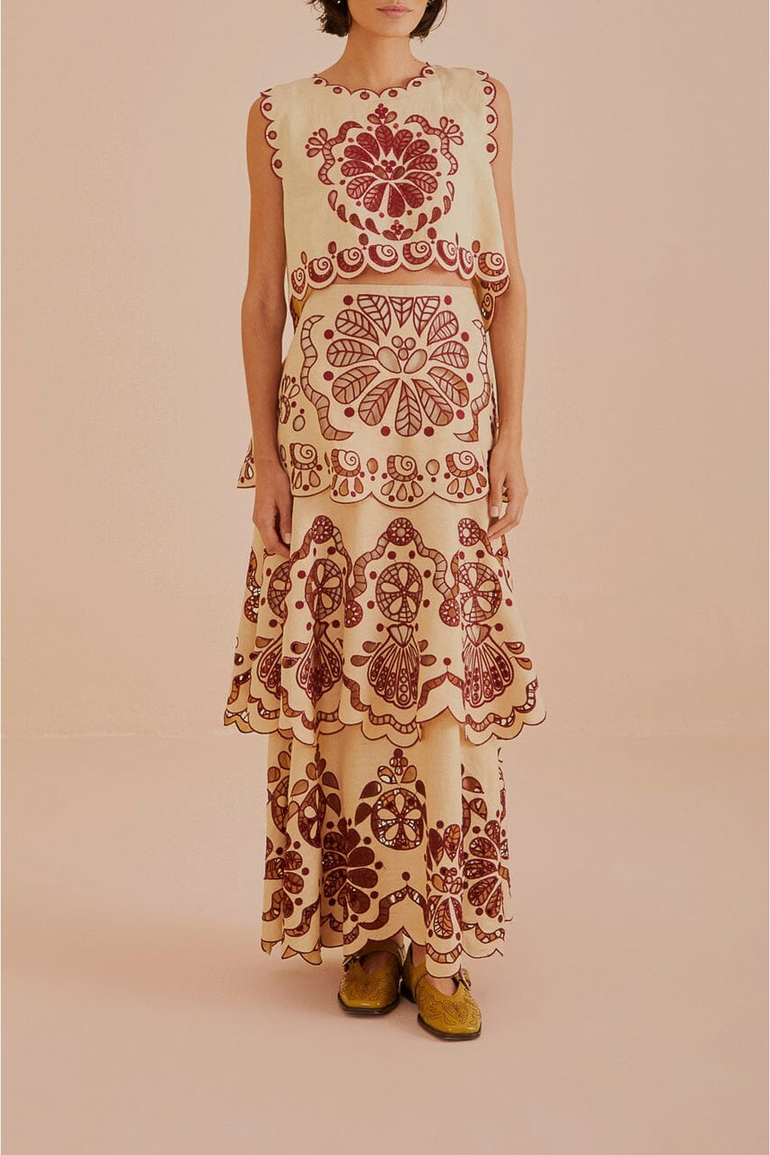 Top court sans manches en lin - Beige