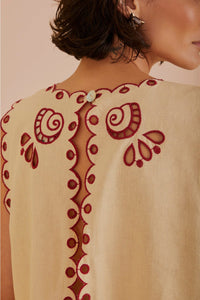 Top court sans manches en lin - Beige