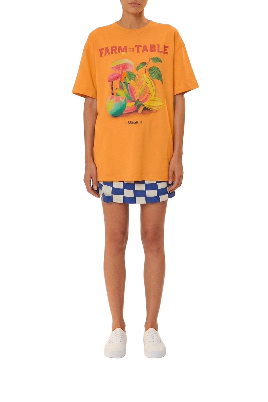 T-shirt décontracté de la ferme à la table en coton - Orange