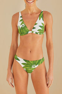 Haut de bikini triangle Palm Fan - Vert