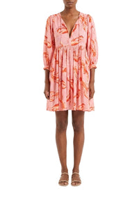 Robe courte Lobsters en coton - Rose