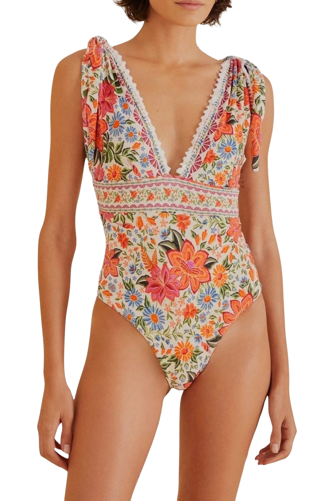 Bloom Garden one-piece swimming costume - Orange
