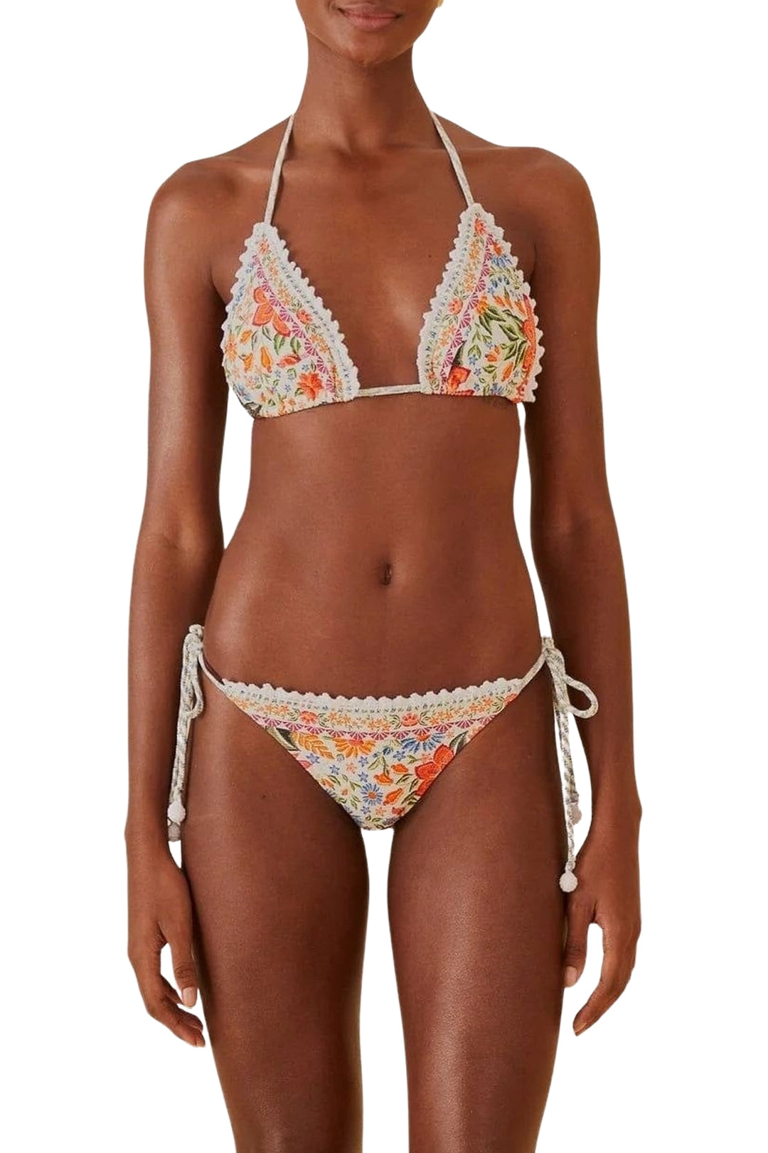 MEDIA OFF LINE_Bas de bikini à nouer Bloom Garden - Blanc