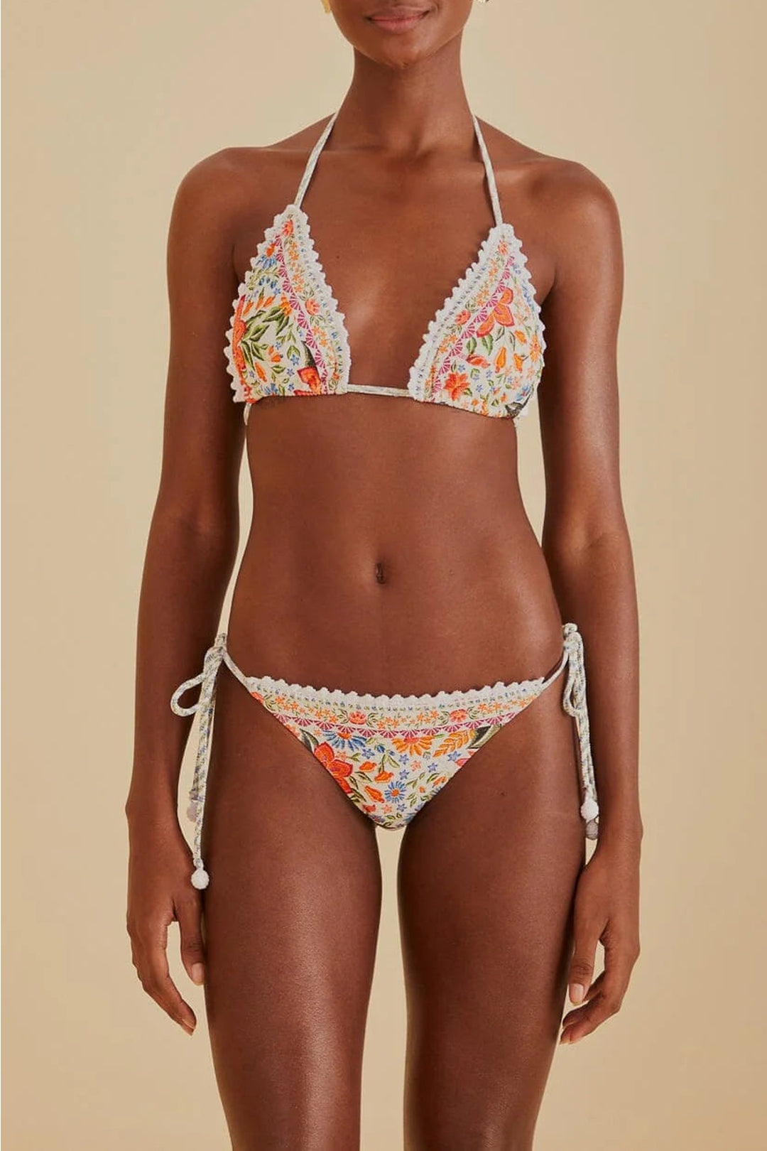 MEDIA OFF LINE_Bas de bikini à nouer Bloom Garden - Blanc