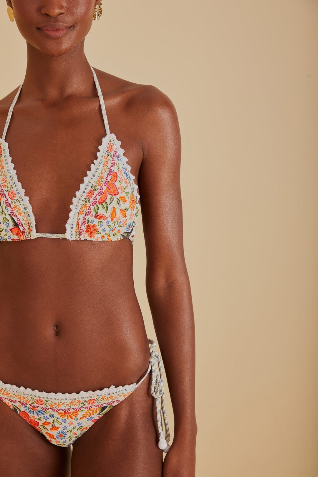 MEDIA OFF LINE_Bas de bikini à nouer Bloom Garden - Blanc