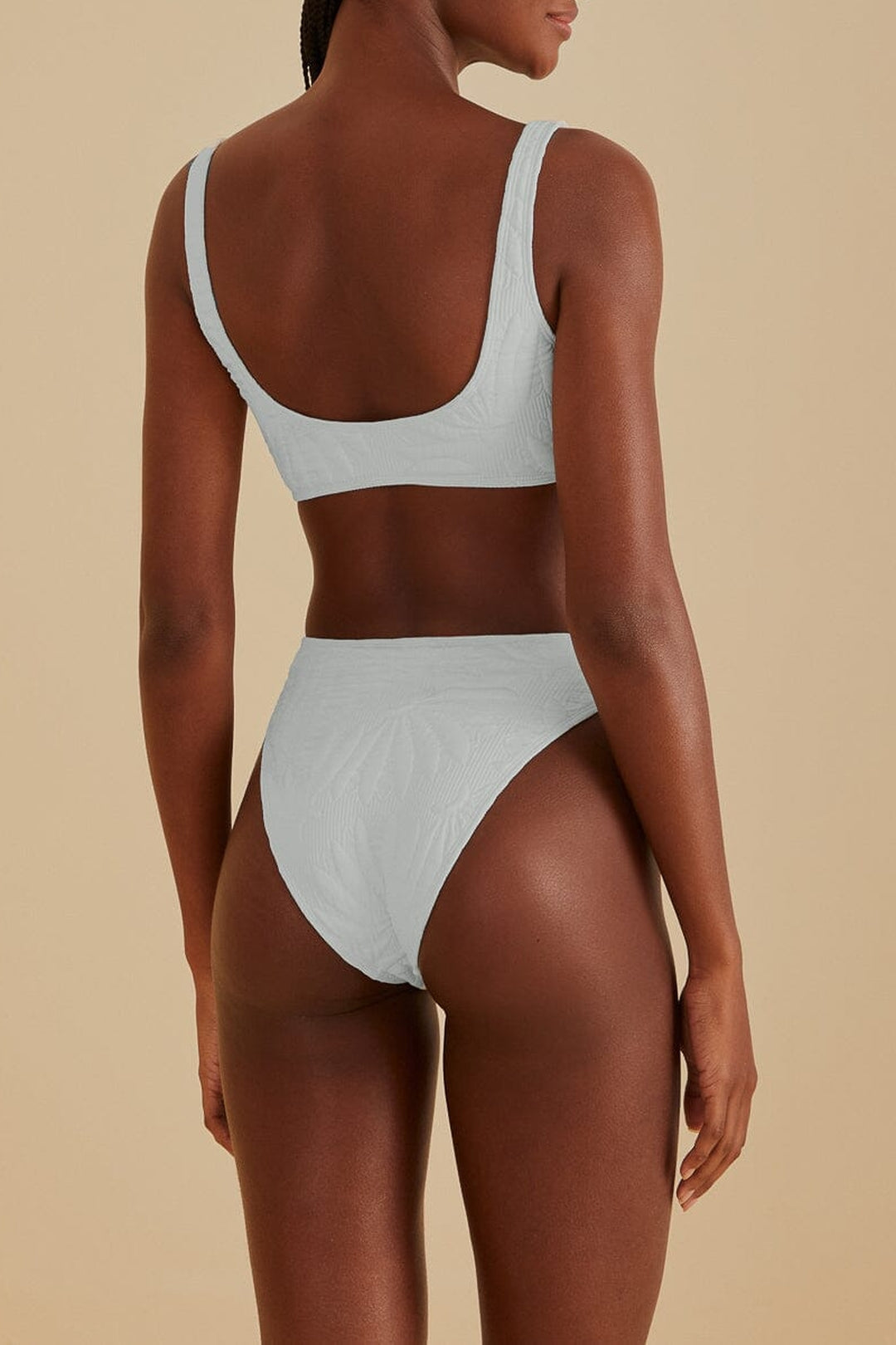 Quilted Banana high waist bikini bottoms - White