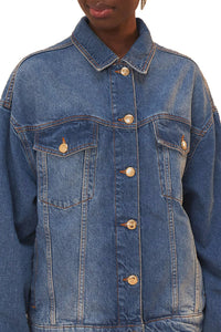 MEDIA OFF LINE_Veste Snip Wave en denim - Bleu